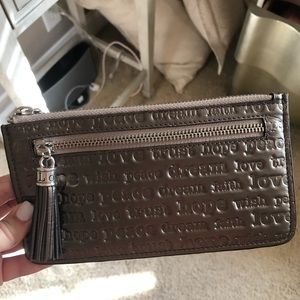 Brighton Gray zip wallet